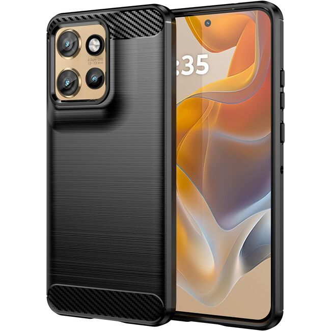 Husa pentru Motorola Edge 50 Neo Carbon Liquid Silicone, negru