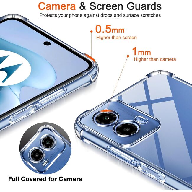 Husa Motorola Moto G35 Anti-Shock 1.5mm, reinforced 4 corners, transparent