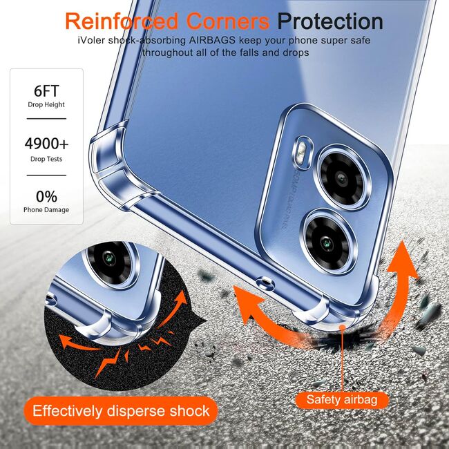 Husa Motorola Moto G35 Anti-Shock 1.5mm, reinforced 4 corners, transparent