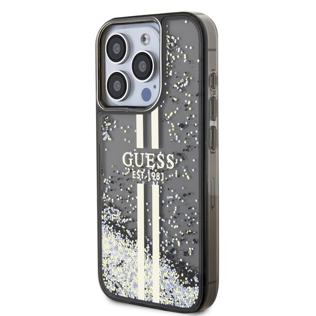 Husa pentru  iPhone 15 Pro Max Guess - Liquid Glitter - negru