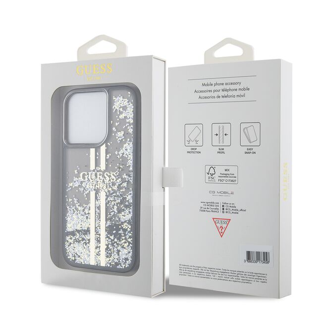 Husa pentru  iPhone 15 Pro Max Guess - Liquid Glitter - negru