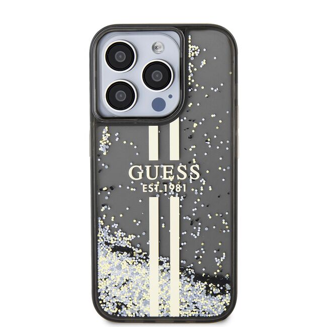Husa pentru  iPhone 15 Pro Max Guess - Liquid Glitter - negru