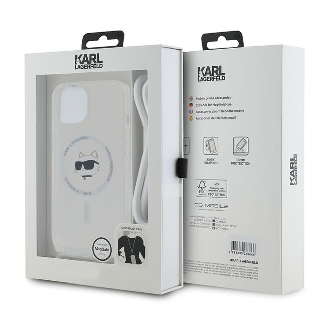 Husa pentru  iPhone 15 Karl Lagerfeld - IML MagSafe - transparent neutru