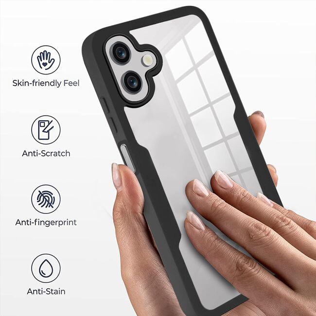 Pachet 360: Husa cu folie integrata pentru  Samsung Galaxy A06 Cover360 fata / spate - roz