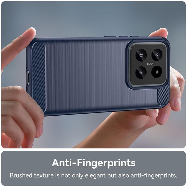 Husa pentru Xiaomi 14T Carbon Liquid Silicone, albastru
