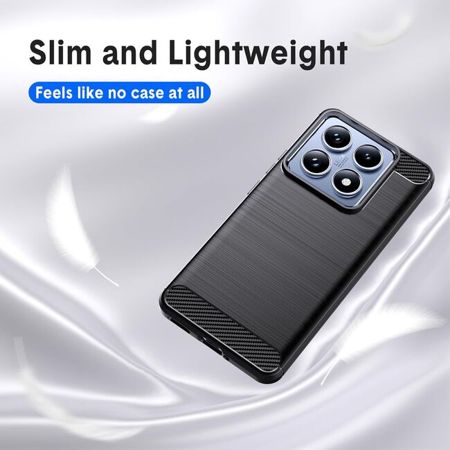 Husa pentru Xiaomi 14T Carbon Liquid Silicone, negru
