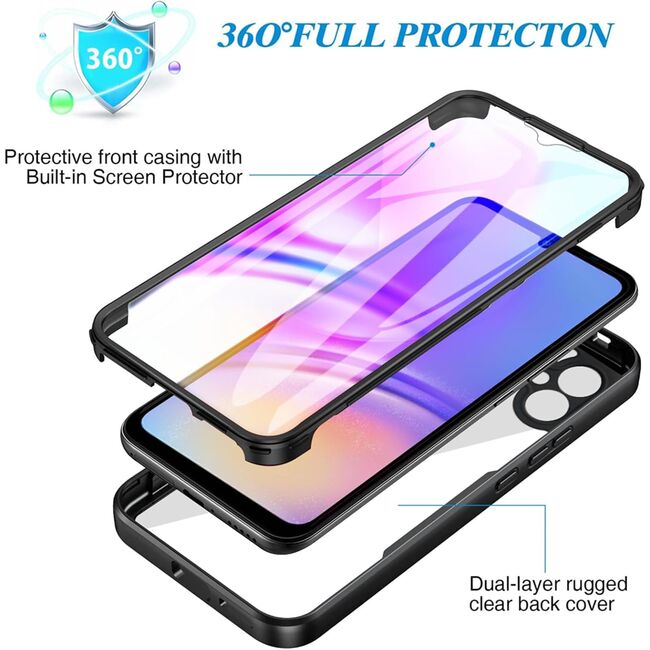 Pachet 360: Husa cu folie integrata pentru  Samsung Galaxy A06 Cover360 fata / spate - roz