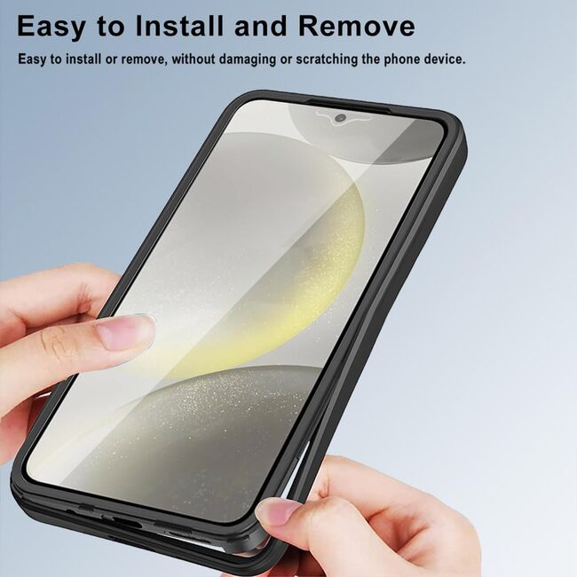 Pachet 360: Husa cu folie integrata pentru  Samsung Galaxy A06 Cover360 fata / spate - mov