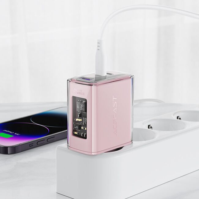 Incarcator Type-C 2 x USB-C, Acefast A45, GaN 65W Power Delivery