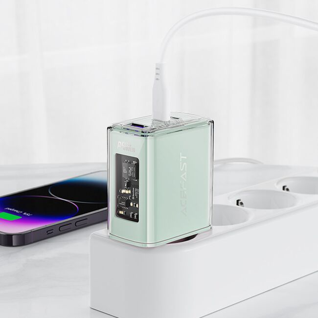 Incarcator Type-C 2 x USB-C, Acefast A45, GaN 65W Power Delivery