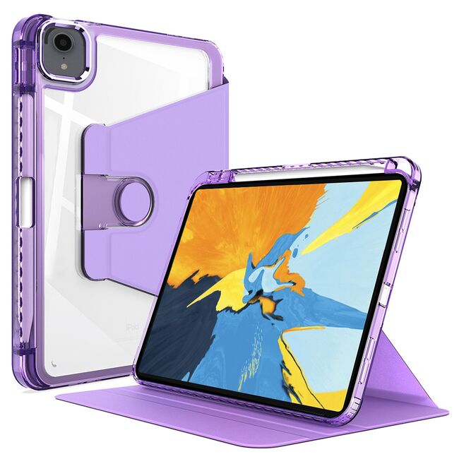 Husa pentru  iPad Pro 11 (2022) rotativa de tip stand cu functie sleep/wake-up si slot pentru stylus, mov