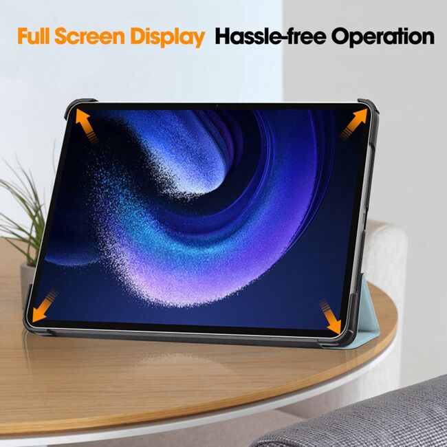 Husa pentru Xiaomi Pad 6S Pro 12.4 tip stand functie sleep/wake-up, bordeaux