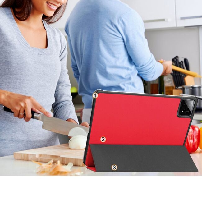 Husa pentru Xiaomi Pad 6S Pro 12.4 tip stand functie sleep/wake-up, bordeaux