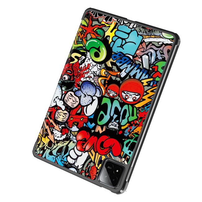 Husa pentru Xiaomi Pad 6S Pro 12.4 tip stand functie sleep/wake-up, graffiti
