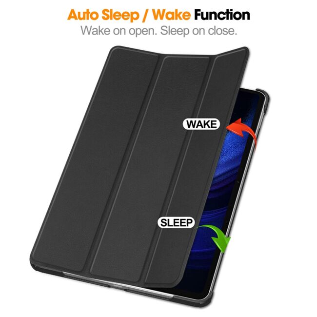 Husa pentru Xiaomi Pad 6S Pro 12.4 tip stand functie sleep/wake-up, negru