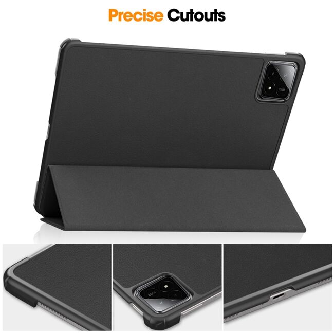 Husa pentru Xiaomi Pad 6S Pro 12.4 tip stand functie sleep/wake-up, negru