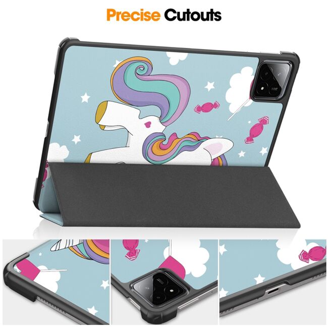 Husa pentru Xiaomi Pad 6S Pro 12.4 tip stand functie sleep/wake-up, unicorn