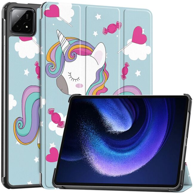 Husa pentru Xiaomi Pad 6S Pro 12.4 tip stand functie sleep/wake-up, unicorn