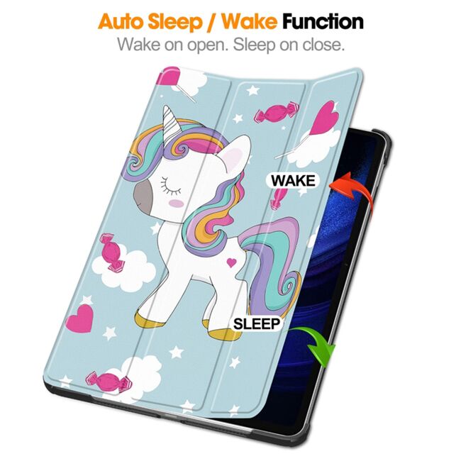 Husa pentru Xiaomi Pad 6S Pro 12.4 tip stand functie sleep/wake-up, unicorn