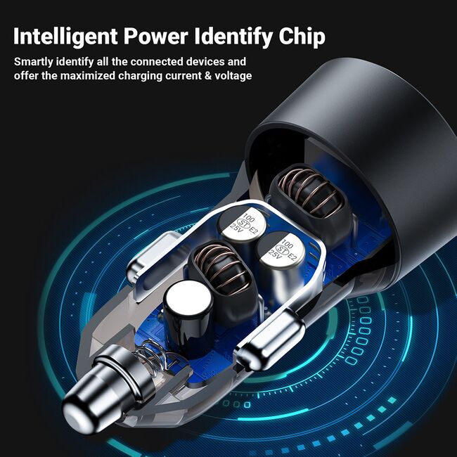 Incaractor auto bricheta Type-C PD30W + USB QC30W, Acefast B12