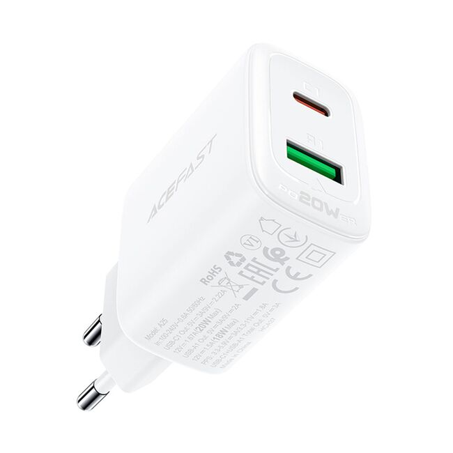 Incarcator priza USB Type-C, Acefast A25, PD20W, alb