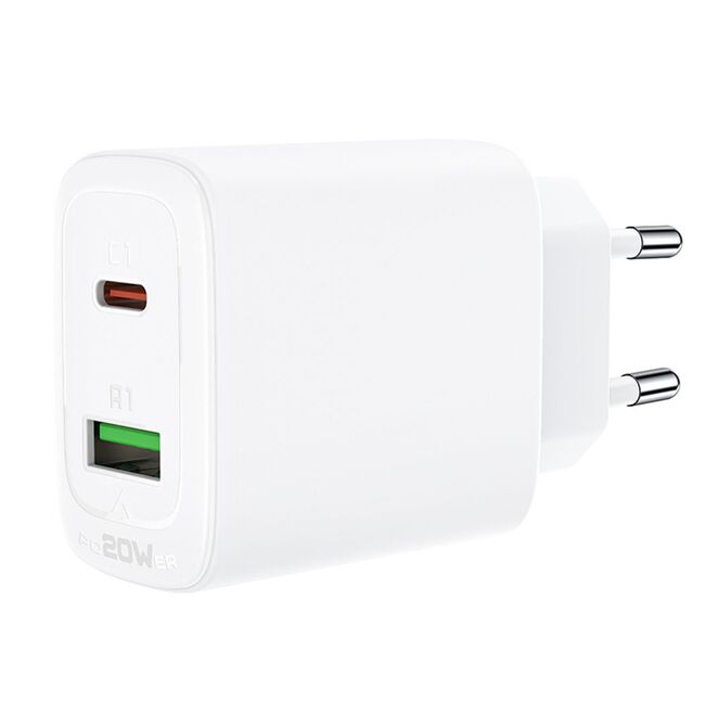 Incarcator priza USB Type-C, Acefast A25, PD20W, alb