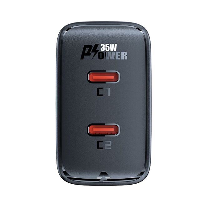 Incarcator priza GaN 2x Type-C, Acefast A49, PD35W, negru