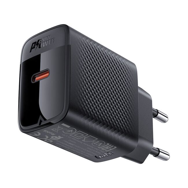 Incarcator GaN Type-C, 20W Power Delivery, Acefast A82, negru