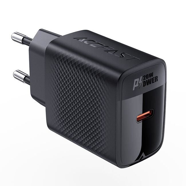 Incarcator GaN Type-C, 20W Power Delivery, Acefast A82, negru