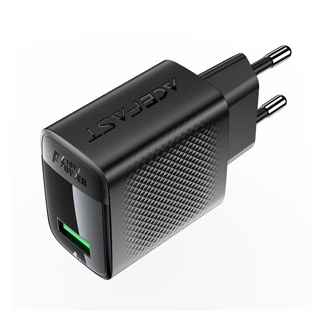 Incarcator tip USB 18W Quick Charge GaN, Acefast A90, negru