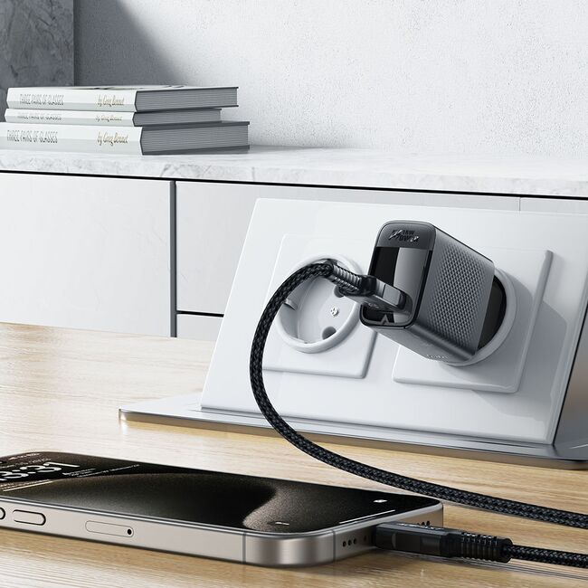 Incarcator tip USB 18W Quick Charge GaN, Acefast A90, negru