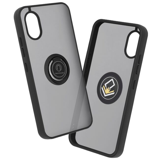 Husa de protectie pentru  Samsung Galaxy Xcover7 premium cu inel stand rotativ, suport magnetic si bumper anti-alunecare - negru
