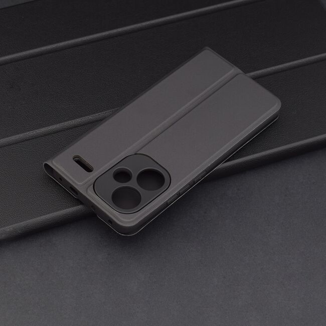 Husa pentru  Xiaomi Redmi Note 13 Pro+ Plus 5G tip carte BookFlip, inchidere magnetica, negru