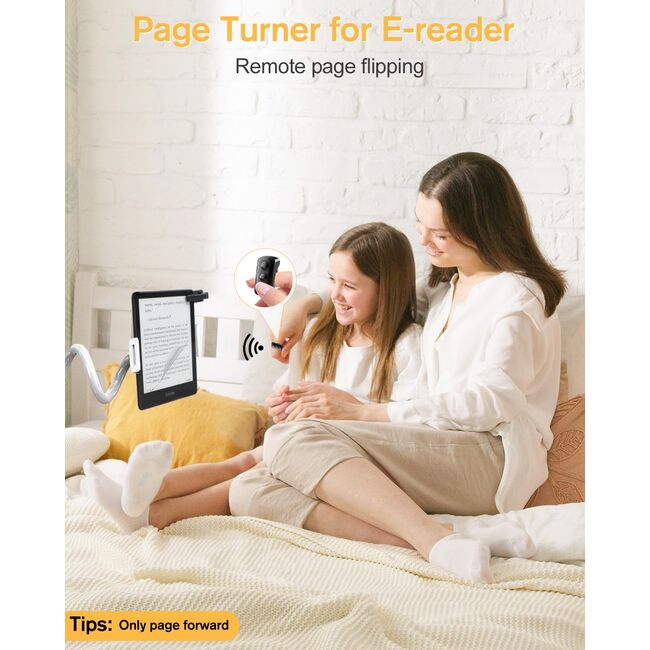 Telecomandă pentru schimbarea paginilor la Kindle, Forward Page Turner, inel wireless pentru derulare pe TikTok pentru iOS si Android, telecomandă pentru fotografii și înregistrare video - negru