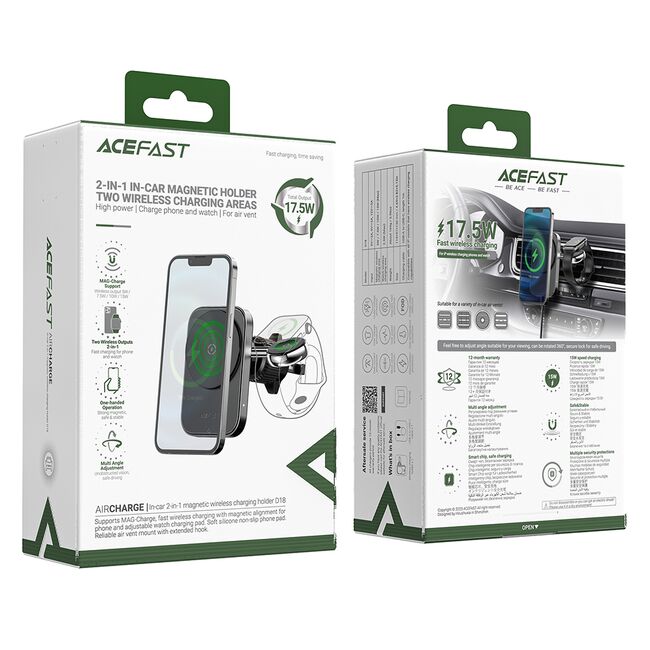 Suport auto cu incarcare wireless pentru iPhone Acefast D18