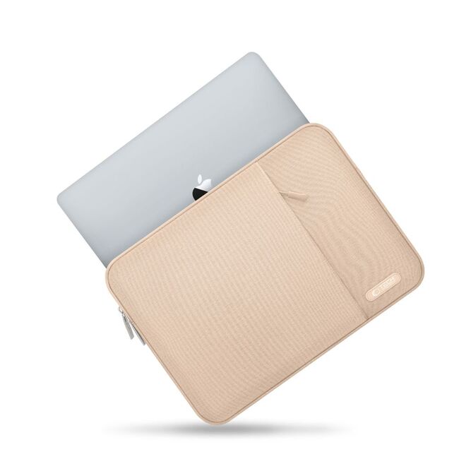 Husă Laptop 13-14" Slim SoftTouch – Design Elegant, Protecție Premium, Compartiment Accesorii, Ideală pentru MacBook, ASUS, Lenovo, HP, Dell, caffe latte