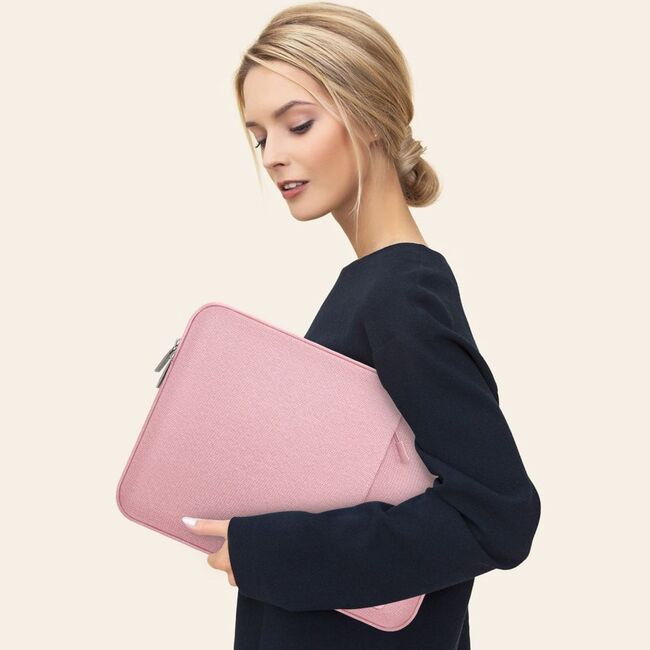 Husă Laptop 13-14" Slim SoftTouch – Design Elegant, Protecție Premium, Compartiment Accesorii, Ideală pentru MacBook, ASUS, Lenovo, HP, Dell, dusty rose