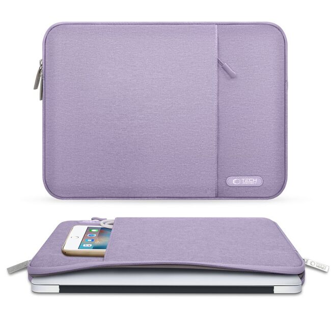 Husă Laptop 13-14" Slim SoftTouch – Design Elegant, Protecție Premium, Compartiment Accesorii, Ideală pentru MacBook, ASUS, Lenovo, HP, Dell, lavanda
