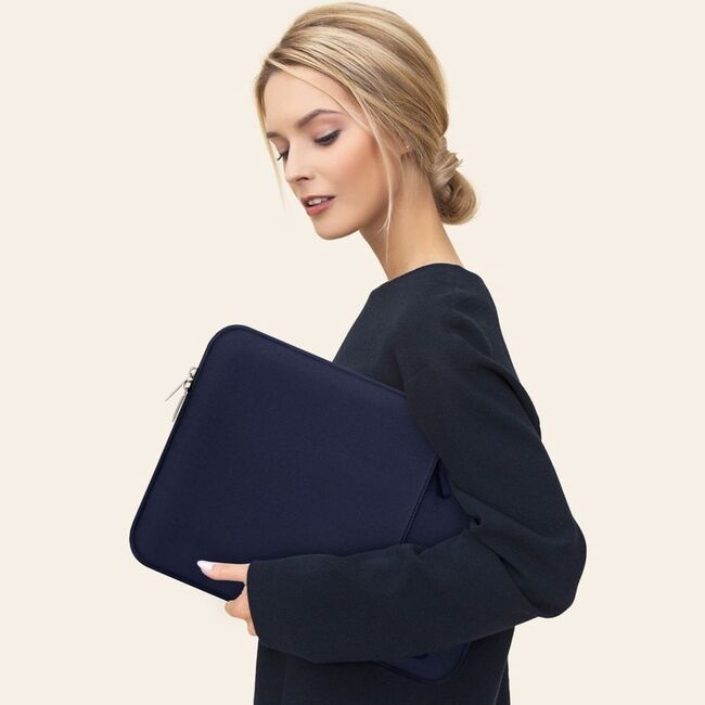 Husă Laptop 13-14" Slim SoftTouch – Design Elegant, Protecție Premium, Compartiment Accesorii, Ideală pentru MacBook, ASUS, Lenovo, HP, Dell, navy blue