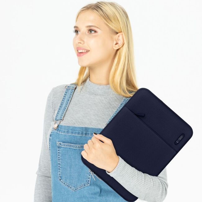 Husă Laptop 13-14" Slim SoftTouch – Design Elegant, Protecție Premium, Compartiment Accesorii, Ideală pentru MacBook, ASUS, Lenovo, HP, Dell, navy blue