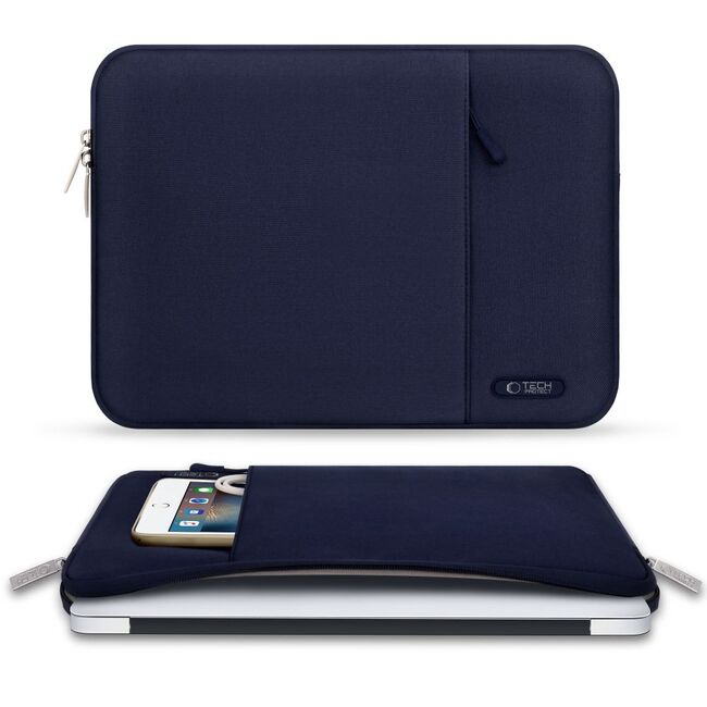 Husă Laptop 13-14" Slim SoftTouch – Design Elegant, Protecție Premium, Compartiment Accesorii, Ideală pentru MacBook, ASUS, Lenovo, HP, Dell, navy blue