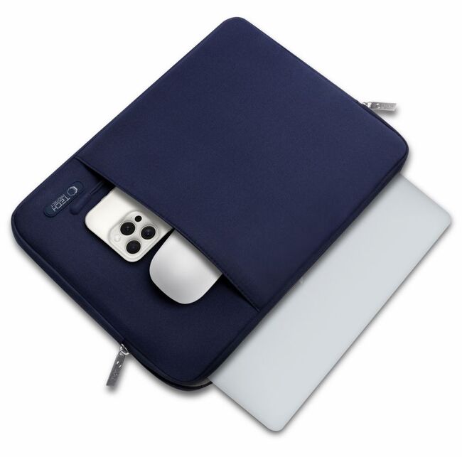 Husă Laptop 13-14" Slim SoftTouch – Design Elegant, Protecție Premium, Compartiment Accesorii, Ideală pentru MacBook, ASUS, Lenovo, HP, Dell, navy blue