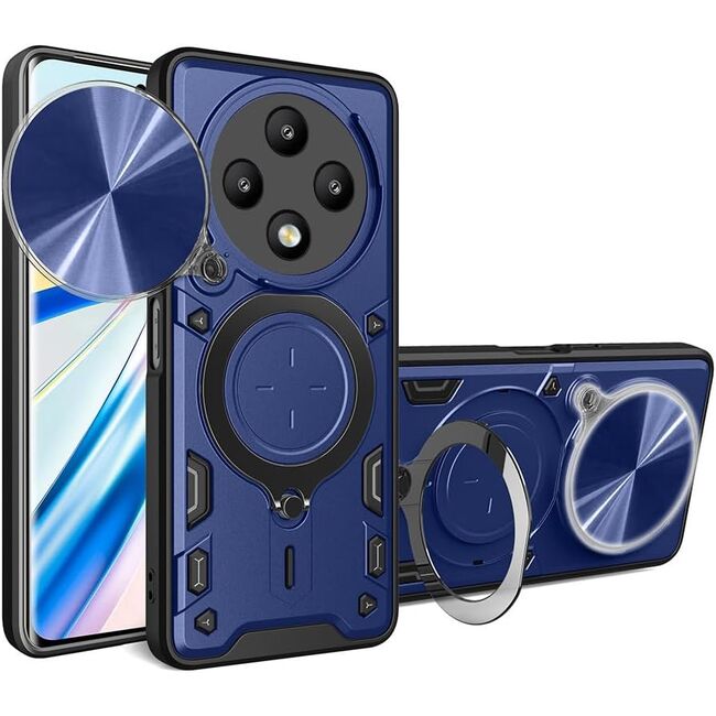 Husa pentru  Xiaomi Redmi 14C cu protecție pentru cameră și suport magnetic integrat Ring Shockproof, albastru