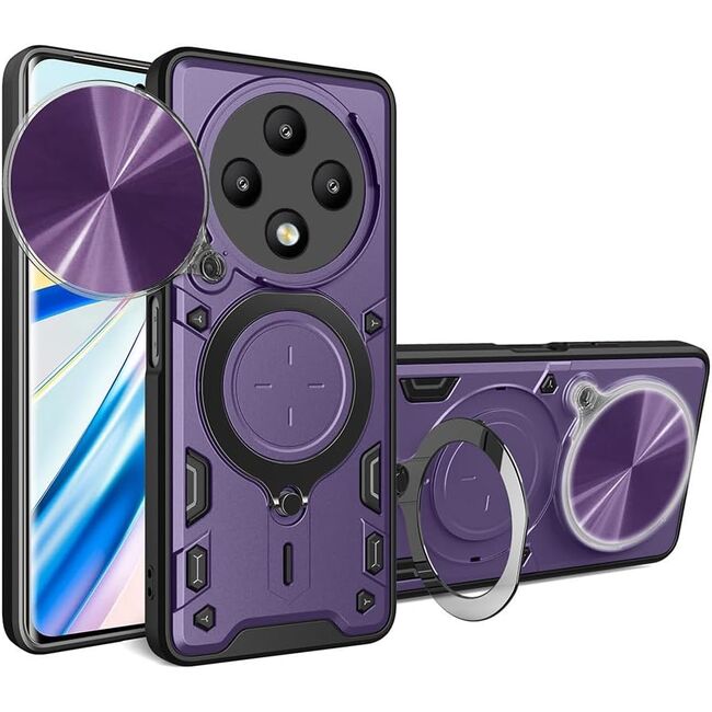 Husa pentru  Xiaomi Redmi 14C cu protecție pentru cameră și suport magnetic integrat Ring Shockproof, mov