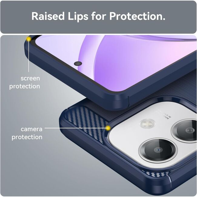 Husa pentru Oppo A40 Carbon Liquid Silicone, Albastru