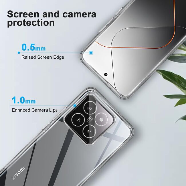 Husa pentru  Xiaomi 14T, Anti-Shock 1.5mm, cu protectie lentile, transparent