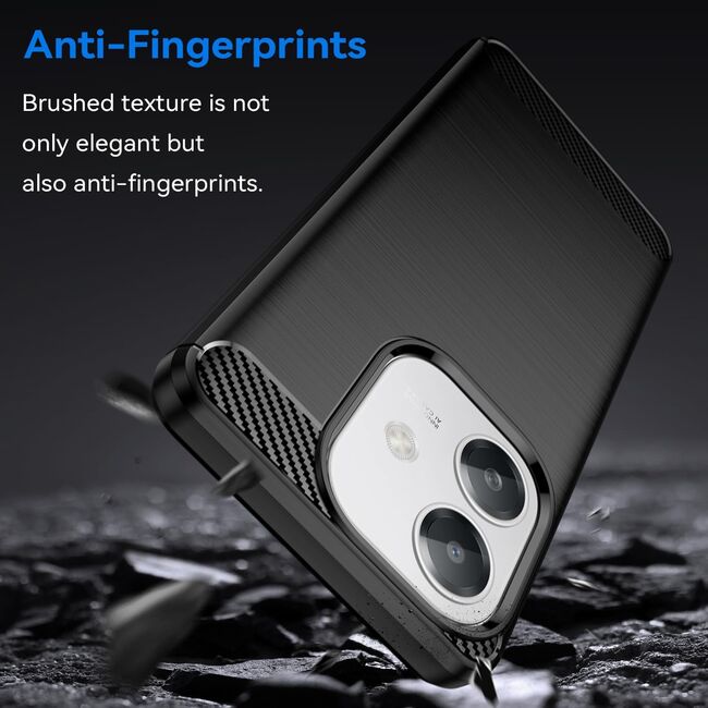 Husa pentru Oppo A40 Carbon Liquid Silicone, Negru