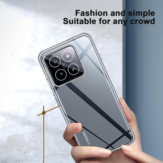 Husa pentru  Xiaomi 14T, Anti-Shock 1.5mm, cu protectie lentile, transparent