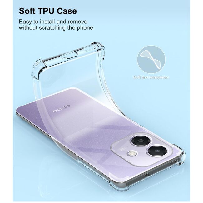 Husa pentru  Oppo A40 Slim Anti-Shock 1.5mm reinforced 4 corners, Transparent