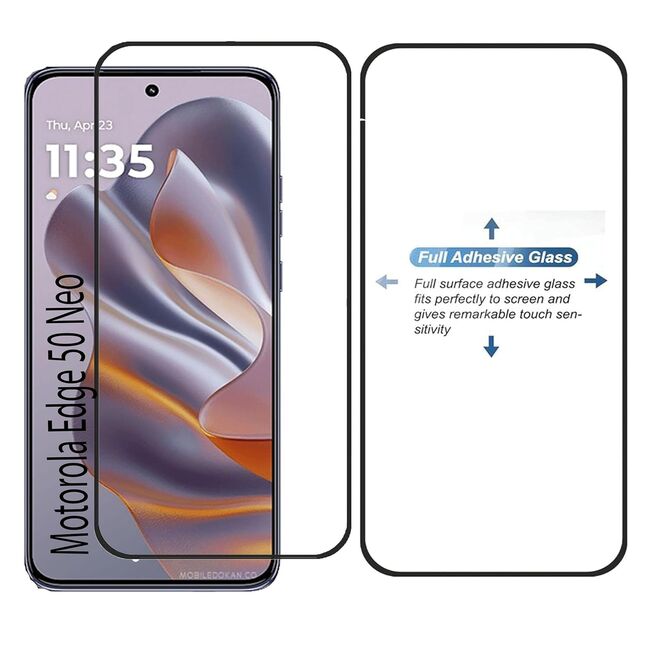 Folie sticla pentru Motorola Edge 50 NEO 111d Full Cover / Full Glue tempered glass - margini negre